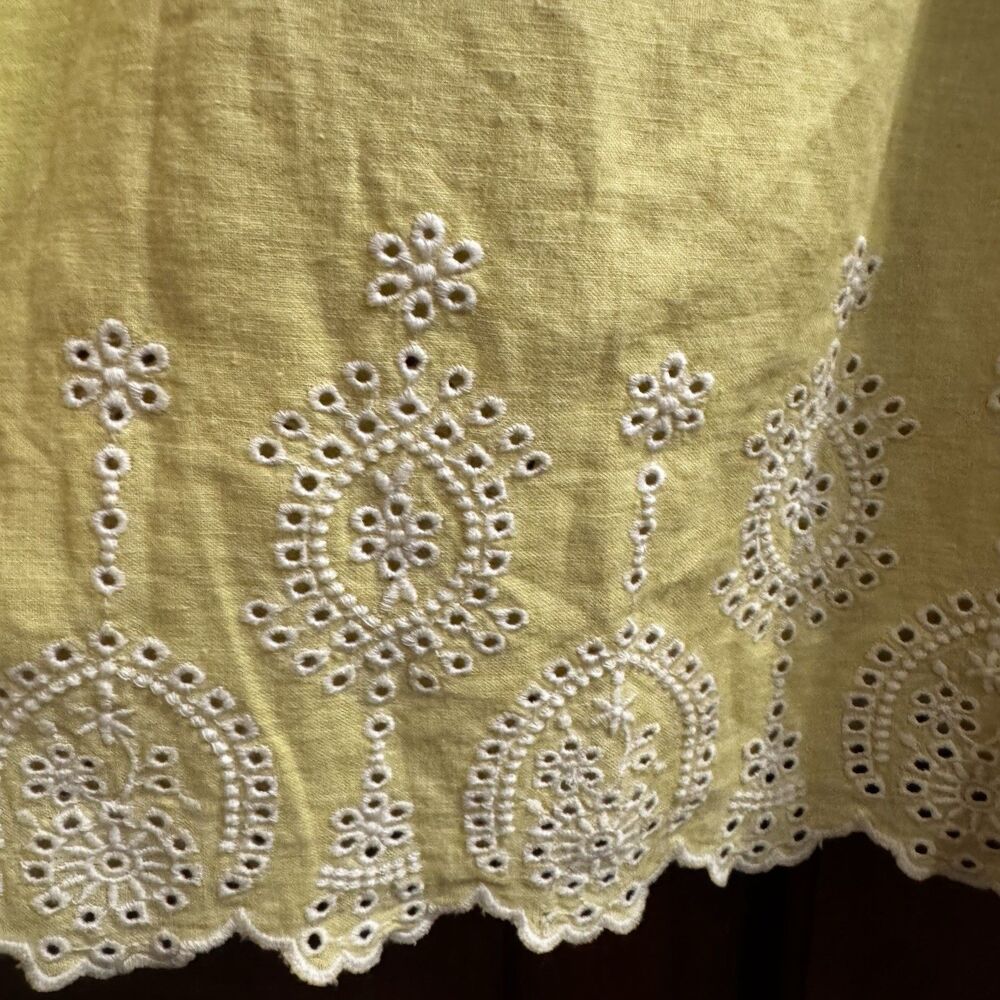 LOFT Yellow Linen Blend Eyelet Embroidered Sleeveless Tank Top NWT XL - Picture 11 of 16